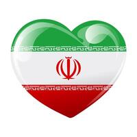 Iranian flag in the shape of a heart. Iran Independence Day. Banner, poster, 3d illustration. vector
