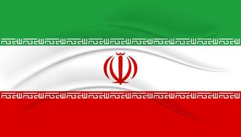 Iranian flag with silk effect. Iran Independence Day. Banner, poster, 3d illustration. vector