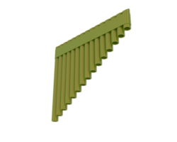 Pan flute isolated on background. 3d rendering - illustration png