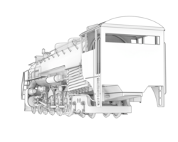 Locomotive isolated on background. 3d rendering - illustration png