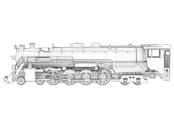 Locomotive isolated on background. 3d rendering - illustration png