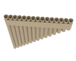 Pan flute isolated on background. 3d rendering - illustration png