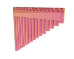 Pan flute isolated on background. 3d rendering - illustration png