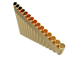 Pan flute isolated on background. 3d rendering - illustration png