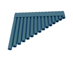 Pan flute isolated on background. 3d rendering - illustration png