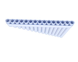 Pan flute isolated on background. 3d rendering - illustration png