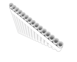 Pan flute isolated on background. 3d rendering - illustration png