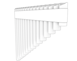 Pan flute isolated on background. 3d rendering - illustration png
