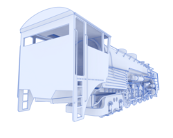 Locomotive isolated on background. 3d rendering - illustration png