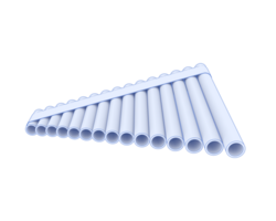 Pan flute isolated on background. 3d rendering - illustration png