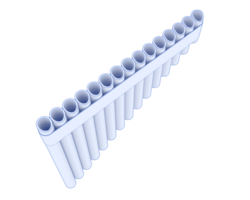 Pan flute isolated on background. 3d rendering - illustration png