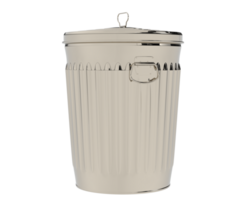 Metallic trash bin isolated on background. 3d rendering - illustration png