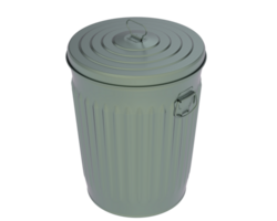 Metallic trash bin isolated on background. 3d rendering - illustration png