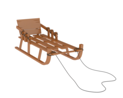 Sledge isolated on background. 3d rendering - illustration png