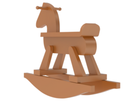 cavalo brinquedo isolado em fundo. 3d Renderização - ilustração png