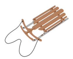 Sledge isolated on background. 3d rendering - illustration png