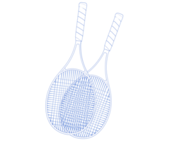 racket geïsoleerd Aan achtergrond. 3d renderen - illustratie png