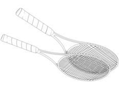 racket geïsoleerd Aan achtergrond. 3d renderen - illustratie png