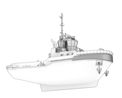 pescar barco aislado en antecedentes. 3d representación - ilustración png