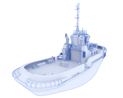 pescar barco aislado en antecedentes. 3d representación - ilustración png