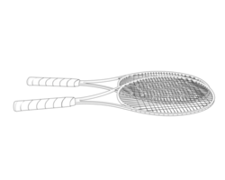 Racket isolated on background. 3d rendering - illustration png