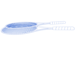 Racket isolated on background. 3d rendering - illustration png