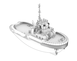 pescar barco aislado en antecedentes. 3d representación - ilustración png