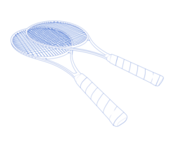 Racket isolated on background. 3d rendering - illustration png