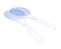 racket geïsoleerd Aan achtergrond. 3d renderen - illustratie png