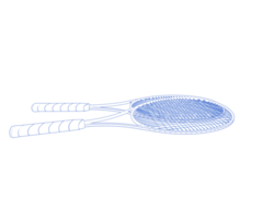 Racket isolated on background. 3d rendering - illustration png