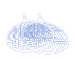 Racket isolated on background. 3d rendering - illustration png