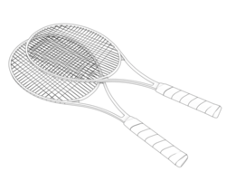 Racket isolated on background. 3d rendering - illustration png