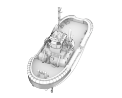 pescar barco aislado en antecedentes. 3d representación - ilustración png