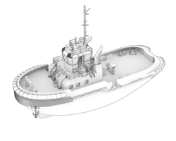 pescar barco aislado en antecedentes. 3d representación - ilustración png