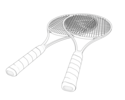 racket isolerat på bakgrund. 3d tolkning - illustration png