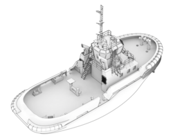 pescar barco aislado en antecedentes. 3d representación - ilustración png