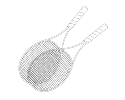 Racket isolated on background. 3d rendering - illustration png