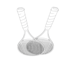 Racket isolated on background. 3d rendering - illustration png