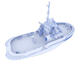 pêche bateau isolé sur Contexte. 3d le rendu - illustration png