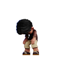 A Cartoon Character with a Brown Shirt and Brown Shorts Taking Break Pose png