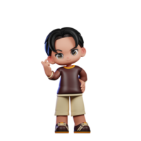 A Cartoon Character with a Brown Shirt and Brown Shorts Love Pose png