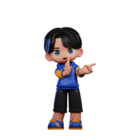 Boy with A Blue Jacket and Black Shorts Whister to You Pose png