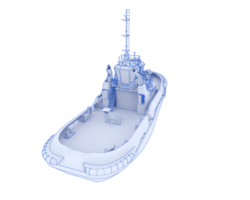 pescar barco aislado en antecedentes. 3d representación - ilustración png