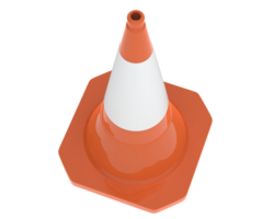 tráfego cone isolado em fundo. 3d Renderização - ilustração png