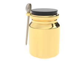 Jar with spoon isolated on background. 3d rendering - illustration png