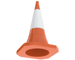 tráfego cone isolado em fundo. 3d Renderização - ilustração png