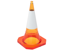 tráfego cone isolado em fundo. 3d Renderização - ilustração png