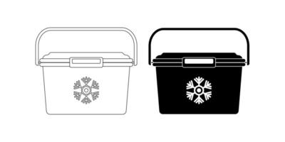 portable ice chest icon set isolated on white background vector