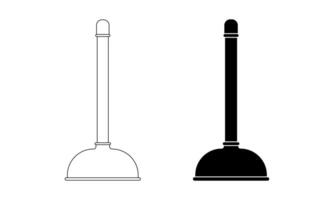 Plumbing plunger icon set isolated on white background vector