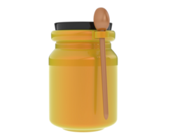 Jar with spoon isolated on background. 3d rendering - illustration png